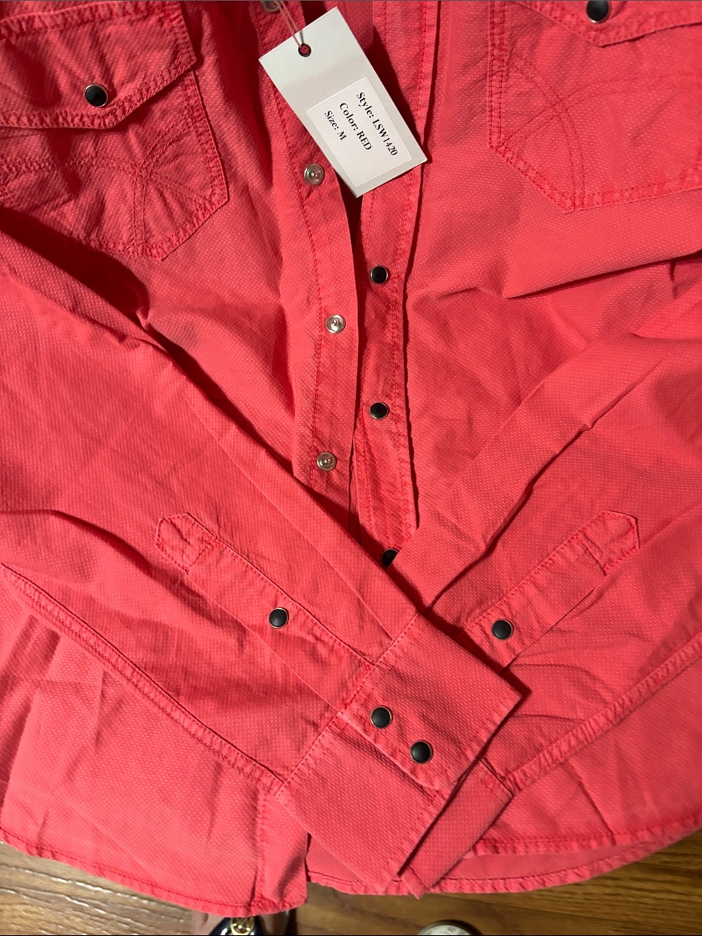 Women’s Button-Down Shirt - Coral Pink - Picture 7 of 9